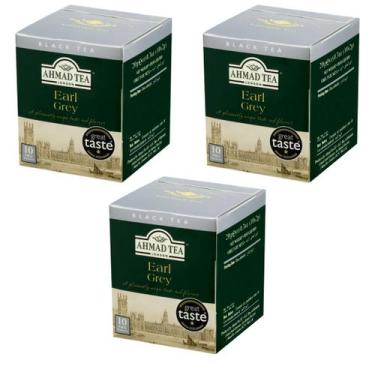 Imagem de Kit 3 Chá Importado Earl Grey Ahmad Tea London 20 Gr