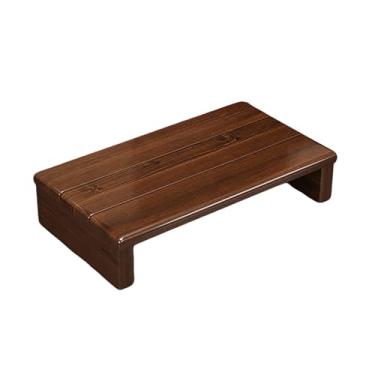 Imagem de FORRTY Escada De Madeira – Degrau Para Cama, Entrada, Cozinha, Banheiro – Banco Baixo Resistente, Madeira Maciça, Antiderrapante, Sem Montagem, Tamanhos 40–100cm(Marrom,50X30X12CM)