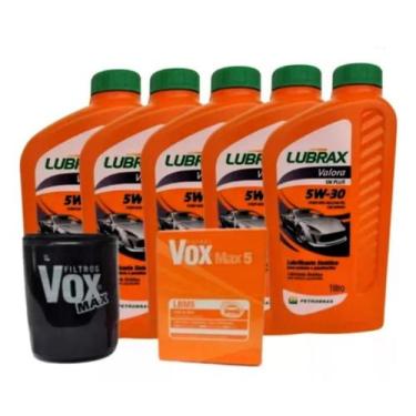 Imagem de Kit Revisão Troca Óleo Moto 5lt 5w30 Sintetico + Filtro Oleo - LUBRAX 