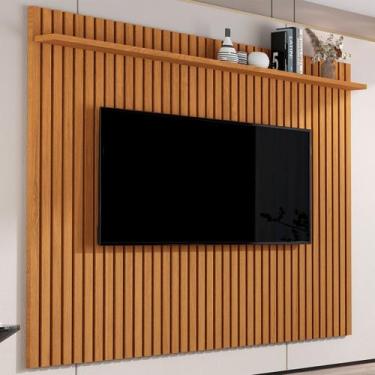 Imagem de Painel para TV Até 80 Polegadas Morfeu Ripado 1 Prateleira Nature 680 