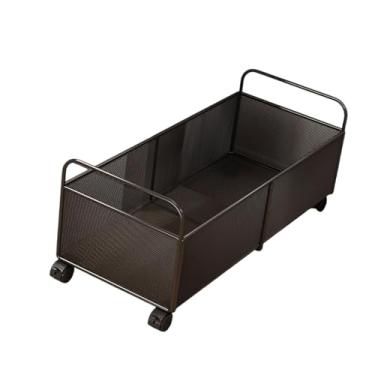 Imagem de Bothyi Carrinho de arquivo com rodas, estante móvel, organizador de arquivo portátil, carrinho de armazenamento de malha para brinquedos, pastas para casa, L