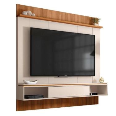 Imagem de Painel Para TV Até 65 Polegadas Ripado Impressão 3D Com Nicho Viena Ma