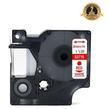 Imagem de Fita Compatível Dymo D1 53715 Branca Letra Vermelha 24mm - Genérica Dy