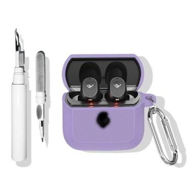 Imagem de SKPY Capa de silicone premium à prova de choque compatível com Skullcandy Mod com mosquetão antiperda de ferramentas de limpeza capa protetora para meninos, meninas, mulheres e homens