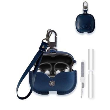 Imagem de Capa para fone de ouvido SHOKZ OpenDots ONE E310 com clipe de orelha Bluetooth, capa protetora de couro PU macio estilo WUNIAK Business com chaveiro e kit de limpeza para homens e mulheres, pele à