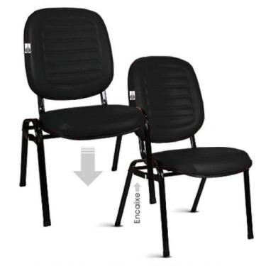 Imagem de 02 Cadeiras Empilhável Para Igrejas Evangélicas Linha Holy Preto - DES