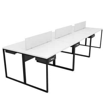 Imagem de Escrivaninha para Escritório com Gavetas Industrial Branco