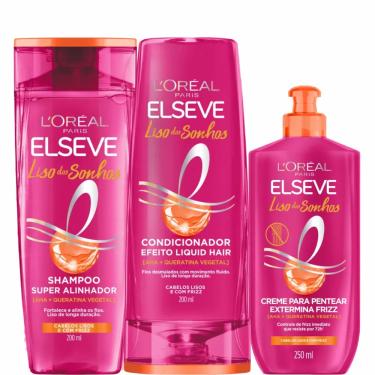 Imagem de Kit Shampoo e Condicionador Elseve Liso dos Sonhos Botox + Creme para Pentear