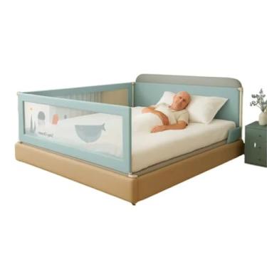 Imagem de Grade Para Camas com Tela e Proteção Contra Quedas Serve Para Infantil Idosos Bebe Crianças Sono Seguro Tranquilo Escolha seu Tamanho e Desenho Azul/Cinza - Lojas Tahara (200cm, Modelo D)