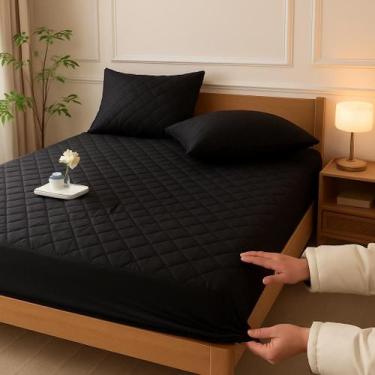 Imagem de Lençol Protetor Ajustável Macio Impermeável Decorativo Colchão Berço, 