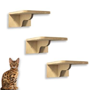 Imagem de Prateleira Gato 3pçs Área Externa Playground Gato Resistente - BT WOOD
