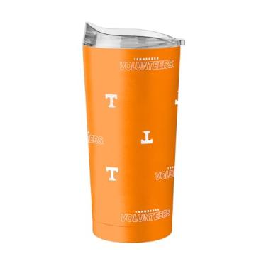 Imagem de Logo Brands NCAA Tennessee Volunteers Step & Repeat Copo de aço inoxidável de 590 ml – Design de logotipo completo, parede dupla revestida a pó isolado a vácuo - mantém as bebidas quentes e frias por