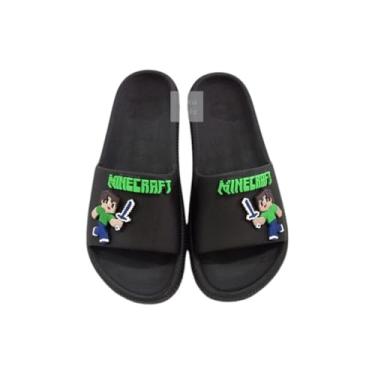 Imagem de Chinelo Slide Jogo Eletrônico Menino Leve Uso Diário Tamanho 27 ao 40 (Preto Espada, BR, Criança de 4 a 8 anos, Faixa Numérico, 27, 28)