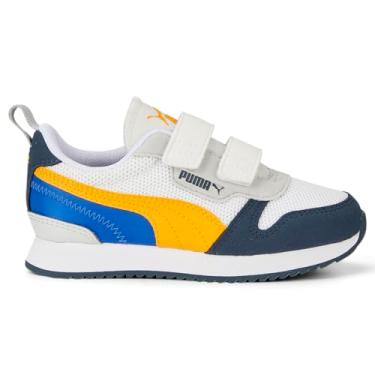 Imagem de PUMA Tênis infantil unissex ST Runner com gancho e laço, Puma Branco/Zinnia/Noite escura, 3 Little Kid