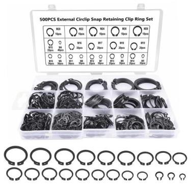 Imagem de Kit de sortimento Boatsea, 500 unidades, anel externo Circlip Snap