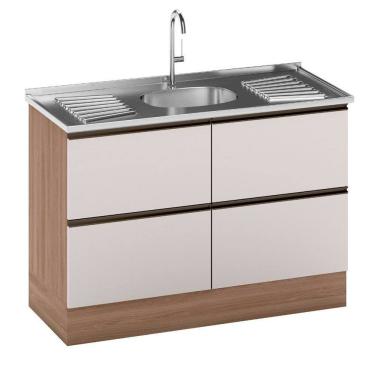 Imagem de Balcão para Pia e Cuba 120 cm 2 Portas 2 Gavetas Etna Poliman