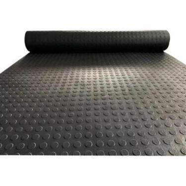 Imagem de 2m² - Piso Emborrachado Moeda Preto 3mm X Larg 1m X Comp 2m - Celpan
