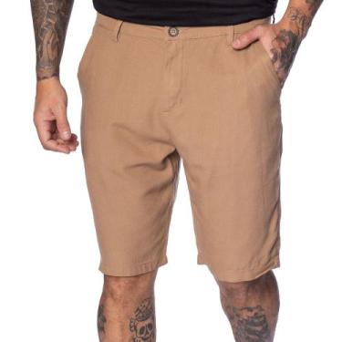 Imagem de Bermuda Masculina Dixie Reta Alfaiataria Caramelo, Caramelo, 38