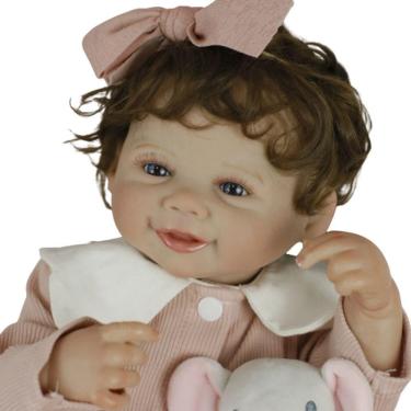 Imagem de Bebe Reborn Menina Toda Em Silicone De Vinil Macio Artesanal Realista Cabelo Implantado...