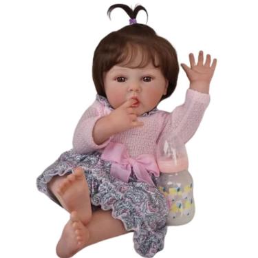 Imagem de Bebê Reborn Menina Toda Em Vinil De Silicone Artesanal Cabelo Implantado Fio A Fio