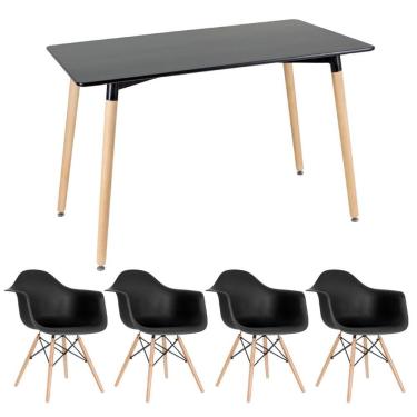 Imagem de KIT - Mesa retangular Eames 60 x 120 cm + 4 cadeiras DAW