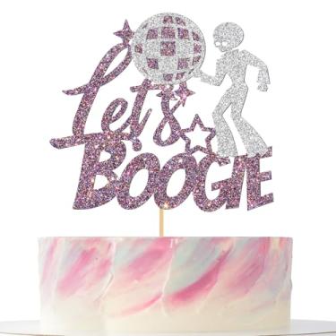 Imagem de Let's Boogie Cake Topper, Dancing Queen/King - Decoração de festa discoteca para artigos de festa de dança dos anos 60, 70, 80, 90