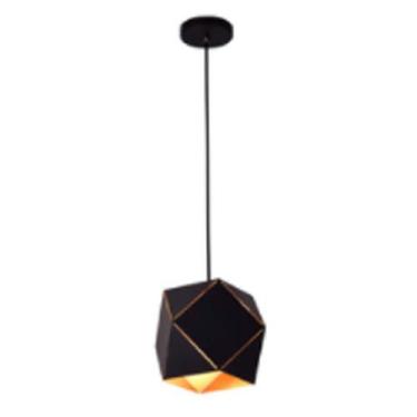 Imagem de Lustre Pendente Cozinha Balcão Bancada Alumínio Preto 1 Lâmpada Decora