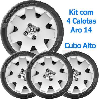 Imagem de 4X Calota Vw Gol Parati G3 G4 Aro 14 Cubo Alto Emblema 061Ca