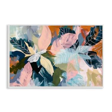 Imagem de Stupell Industries Design de arte giclée emoldurado branco com folhas de oásis tropicais brilhantes por Elara Yasna, 50 x 76 cm