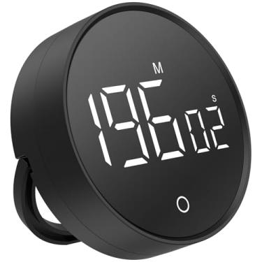 Imagem de Temporizador digital de cozinha magnético, temporizador de contagem regressiva de 200 minutos, visor LED alimentado por bateria, temporizador digital, temporizador de mesa digital vertical com suporte
