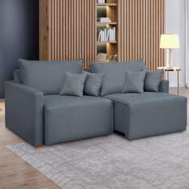 Imagem de Sofá Cama 3 Lugares Júlia Retrátil e Reclinável Veludo/Cinza - Celflex