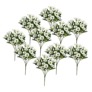 Imagem de Bothyi 10 Pacotes de Decoração de Flores de Seda Reutilizáveis Ornamento de Flores Falsas para Área Externa para, Janela, Vaso de Mesa e, Branco