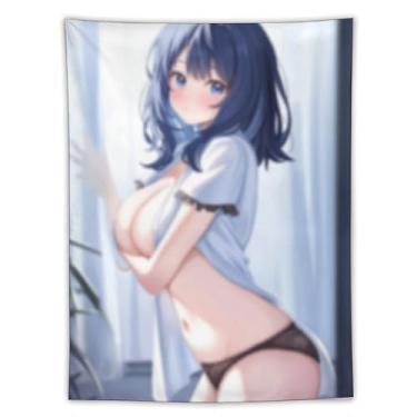 Imagem de LIEGBMEU Tapeçaria de biquíni sexy anime menina 152.4 cm x 203.2 cm interior exterior parede colcha arte decoração de tapeçaria caprichosa, AF241