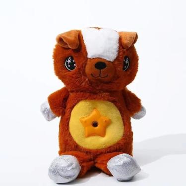 Imagem de Urso Luminaria De Pelucia Musical Projetor Estrelas Ceu Teto Abajur Infantil Bebe Brinquedo - Marrom