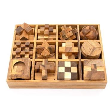 Imagem de Conjunto de caixas de quebra-cabeça BSIRI Wooden (12 jogos) para adult