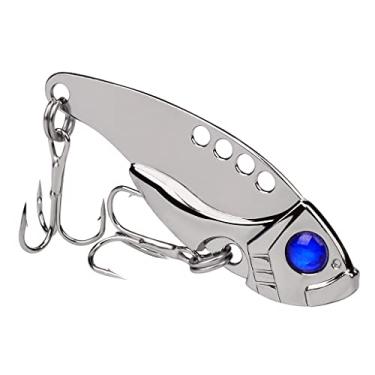 Imagem de 1 isca de lâmina vibratória de metal, 10 g, 5 cm, vibração de afundamento, iscas rígidas, vibração artificial para robalo, lúcio, poleiro, cigarra, equipamento de pesca