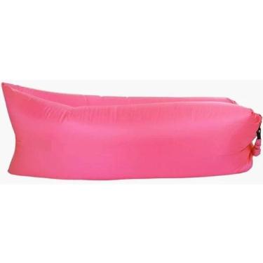 Imagem de Sofá Inflável De Ar Puff Impermeável Praia Camping Rosa