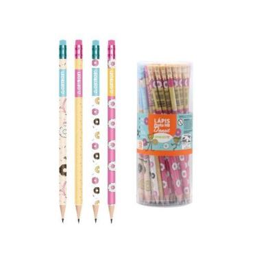 Imagem de Lápis Grafite Hb  Preto Donuts c/ Borracha Léo&Léo c/ 72 un - Leo&Leo,