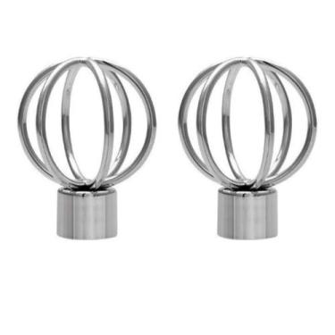 Imagem de Kit 2un Ponteira para varão de cortina, modelo globo 28mm - Gaks, crom