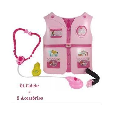 Imagem de Brinquedo Colete Meninas Kit Médica Infantil Com 2 Acessório - Art Bri