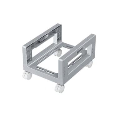 Imagem de YAYAOVP-24927 Suporte de CPU para torre de PC, suporte de torre de PC com rodas giratórias, suporte de CPU móvel para tapete de chão, jogos, capa de computador, suporte de torre de computador (cinza)
