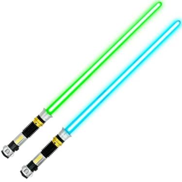 Imagem de Kit 2 Sabre De Luz Brinquedo Fantasia Cosplay Star Espada Colorida