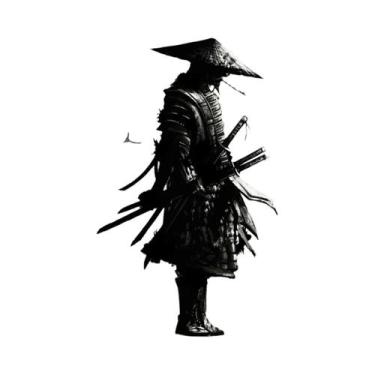 Imagem de Pôsteres De Arte De Parede De Samurai Japonês Moderno, Preto E Branco,