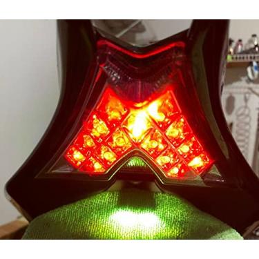 Imagem de Topzone Luz traseira de freio LED, função de indicador de seta integrada adequada para RS4 125 APR-ILIA 2011-2019; RS4 50 2011-2019; RSV 4 1000 2009-2019 (transparente)