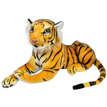 Imagem de Tigre de Pelúcia Safari Realista Deitado Tigrinho Lindo - S2 Toys