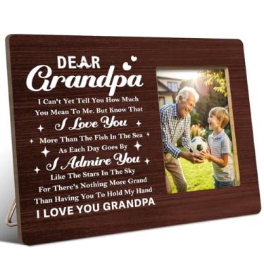 Imagem de JANLAN Porta-retrato para avô, presentes para vovô, aniversário, Natal, Dia dos Pais, I Love You More Than the Fish in the Sea Grandpa