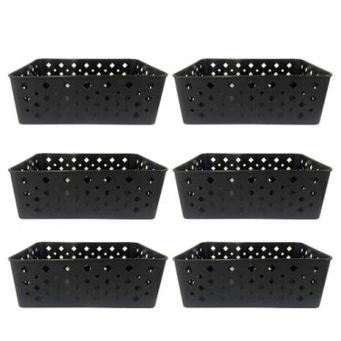Imagem de Kit 6 Cesto Multiuso Organizador Premium Preto 123Organizei - 123 Orga