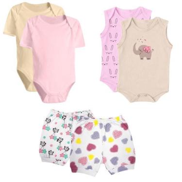 Imagem de Kit 6 Pçs Roupinhas Bebê Verão Body E Shorts Estampados - Koala Baby, 