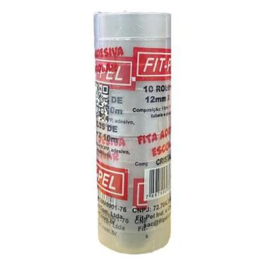 Imagem de Fita Adesiva Excolar Transparente 12Mmx10M Pct 10Und Fit-Pel