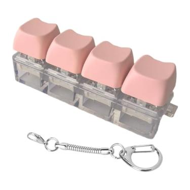 Imagem de Yunhgft Chaveiro com Teclado Mecânico, Brinquedo de Descompressão, Bolso Portátil, Lembrancinha de Festa para Homens E Mulheres, 4 Chaves